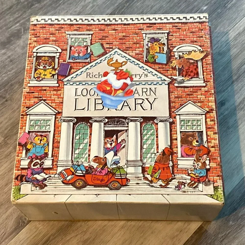 Richard Scarry Look & Learn Library Box Set Hardcover Illustrated 4 Book Set